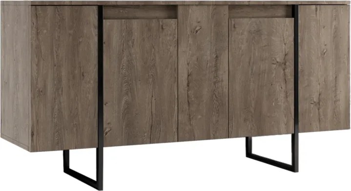 Меламинов бюфет Luxe в цвят орех 160x35x80см.