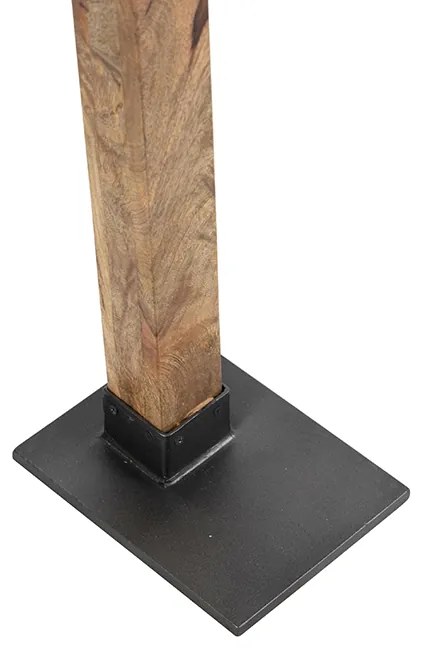 Индустриална подова лампа тъмно сива с мангово дърво - Mangoes