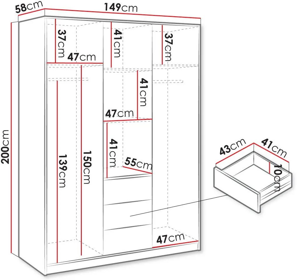 Гардероб Kos 3D 3 врати