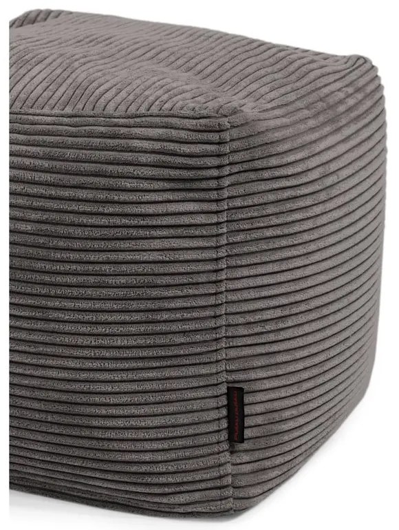 Тъмносив пуф от рипсено кадифе Up! MooG – SLOWDOWN