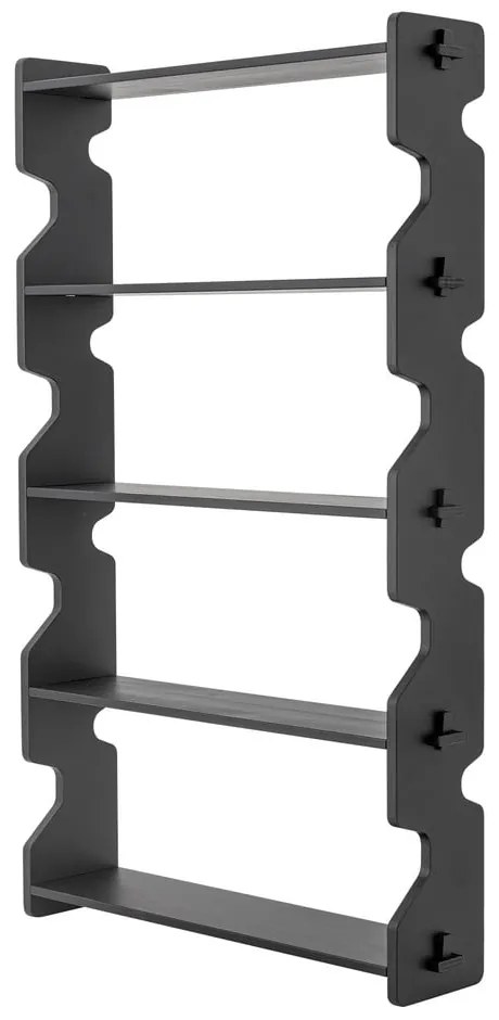 Черна библиотека от масивен бор 84x140x20 cm Savoya – Bloomingville