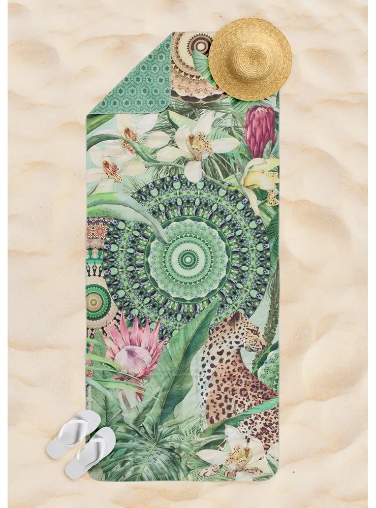 Зелена бързосъхнеща плажна кърпа 50x100 cm - HIP