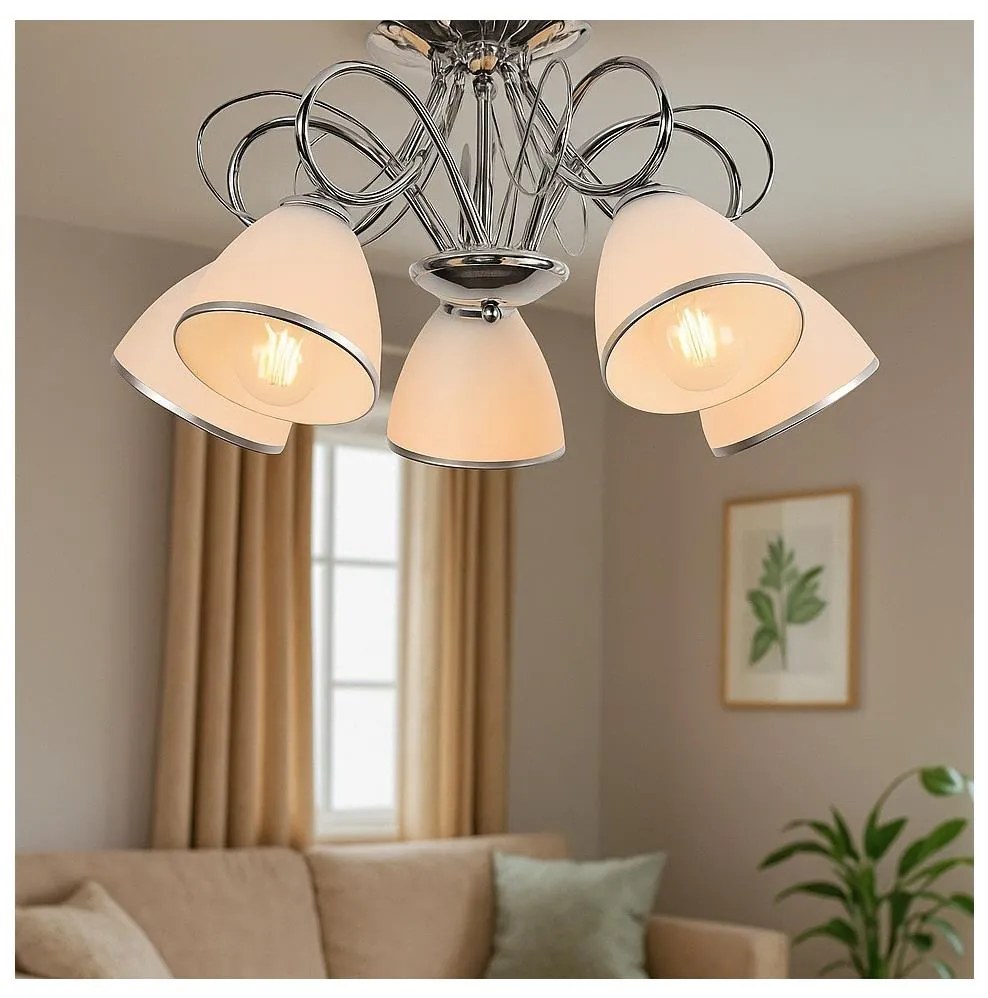 Brilagi - Плафонен полилей FRED 5xE27/60W/230V, Ø 59 см, лъскав хром