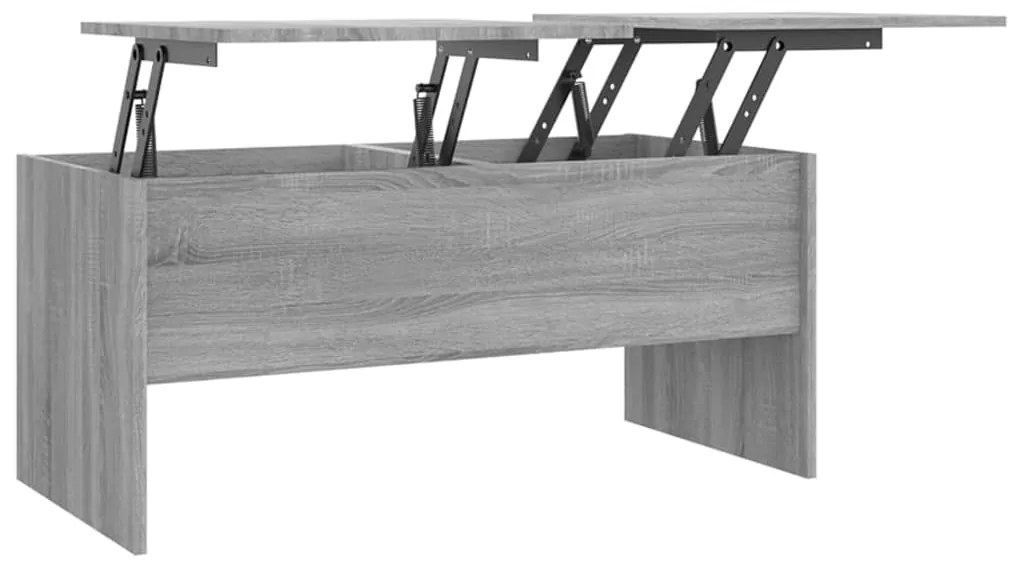819300 vidaXL Кафе маса, сив сонома, 102x50,5x46,5 см, инженерно дърво