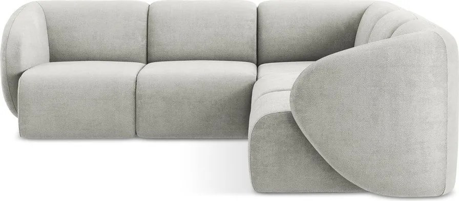 Светлосив шенилов ъглов диван Lani – Makamii