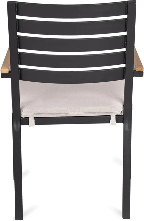 Антрацитен градински стол метален Henna – Bizzotto