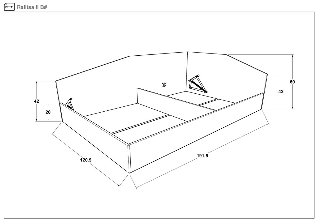 Комплект 2 бр. легло за матрак 120/190 Ралица