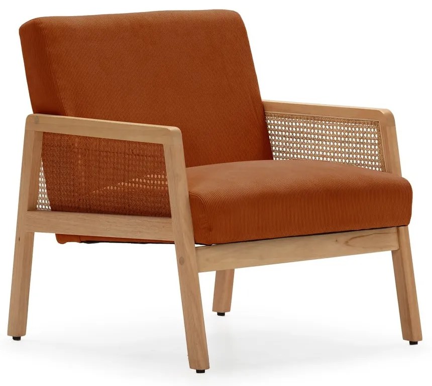 Велурено кресло в цвят тухла Debra - Marckeric