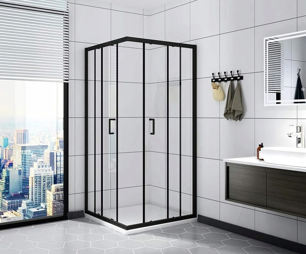 Душ кабина Rea Vito Black Mat 80x80