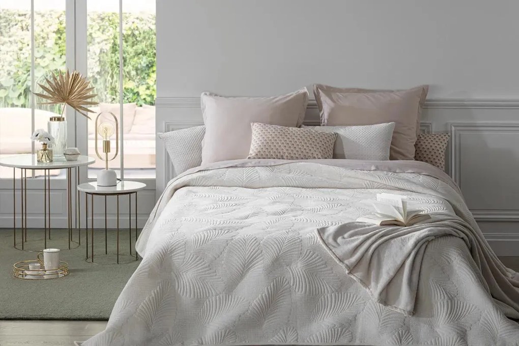 Шалте atmosphera Leaf, Кадифе, 240x260 cm - Тюркоаз