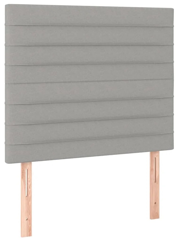 3116462 vidaXL Табла за легло, светло сива, 100x5x118/128 см, плат