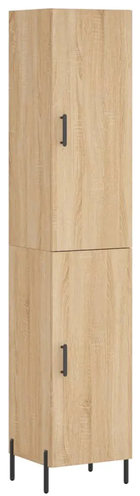 3198796 vidaXL Висок шкаф, сонома дъб, 34,5x34x180 см, инженерно дърво