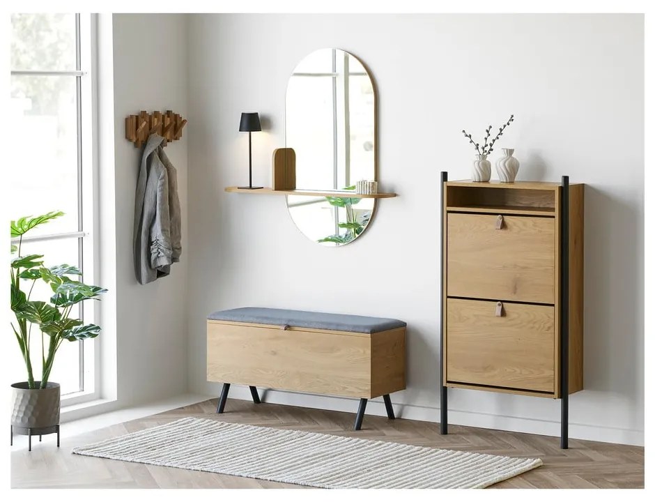 Стенно огледало с рафт 92x94,5 cm Barco – House Nordic