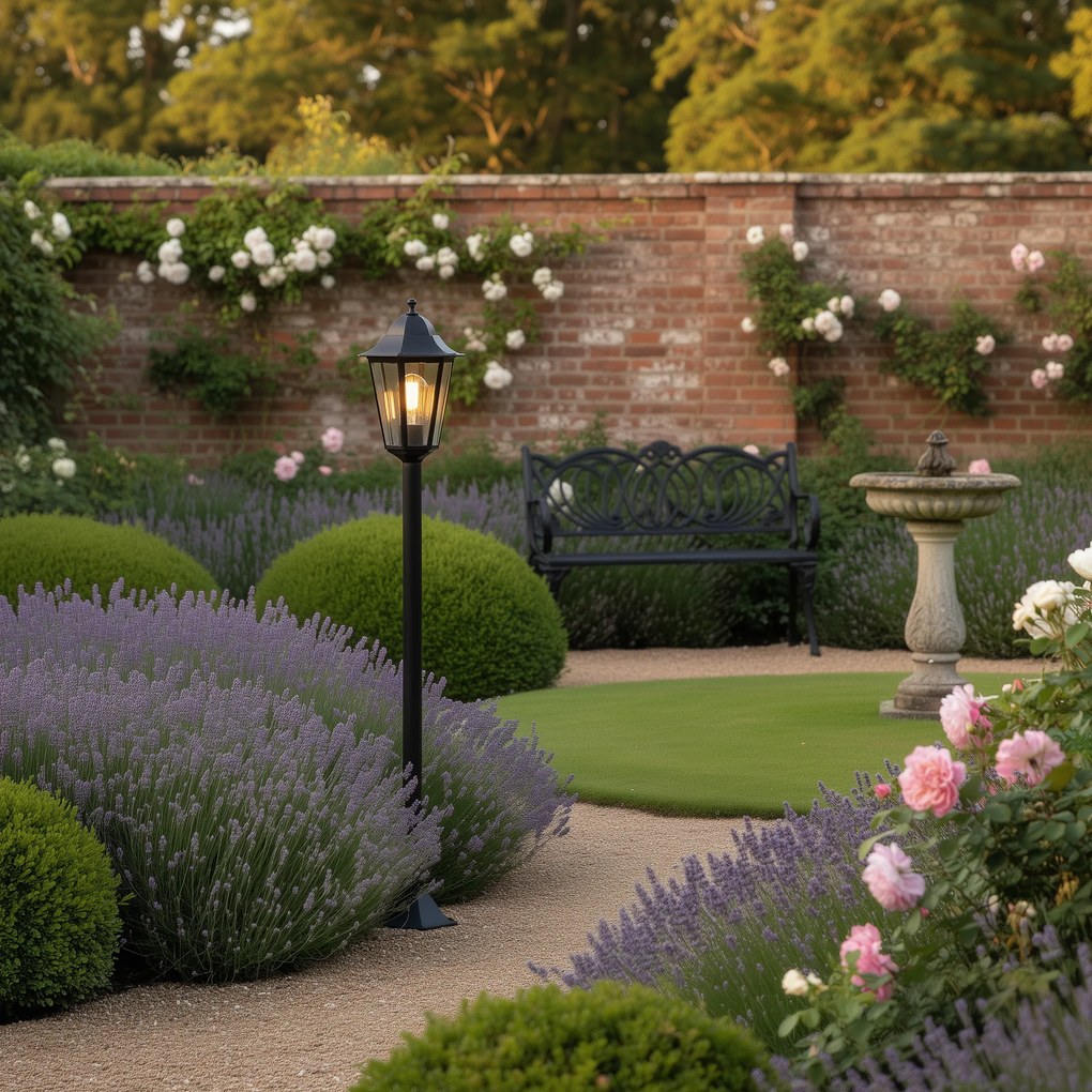 Външна стоеща лампа черна 120 см IP44 - Хавана