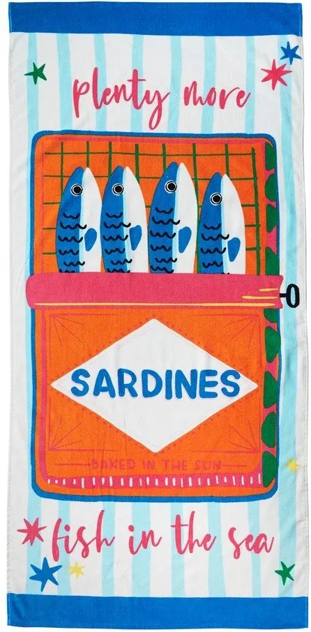 Памучна плажна кърпа 76x160 cm Sardines – Catherine Lansfield