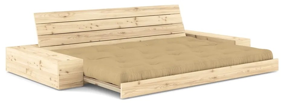 Разтегателен диван горчица 244 cm Base – Karup Design