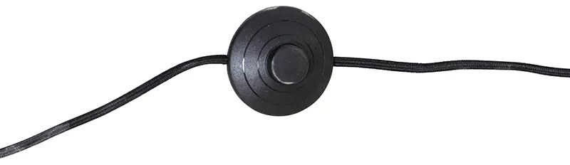 Модерна подова лампа черна с кадифена сива абажур - Rich