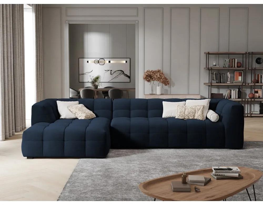 Ъглов диван от синьо кадифе , ляв ъгъл Vesta - Windsor &amp; Co Sofas