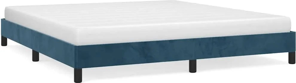 346992 vidaXL Рамка за легло без матрак, тъмносиня, 180x200 см, кадифе
