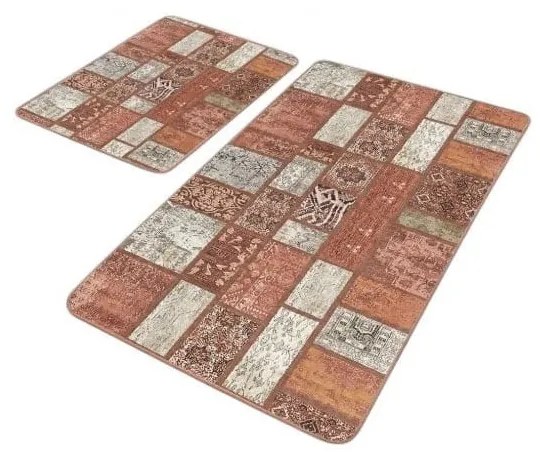 Кафяви кадифени килими за баня в комплект от 2 бр. 60x100 cm – Mila Home