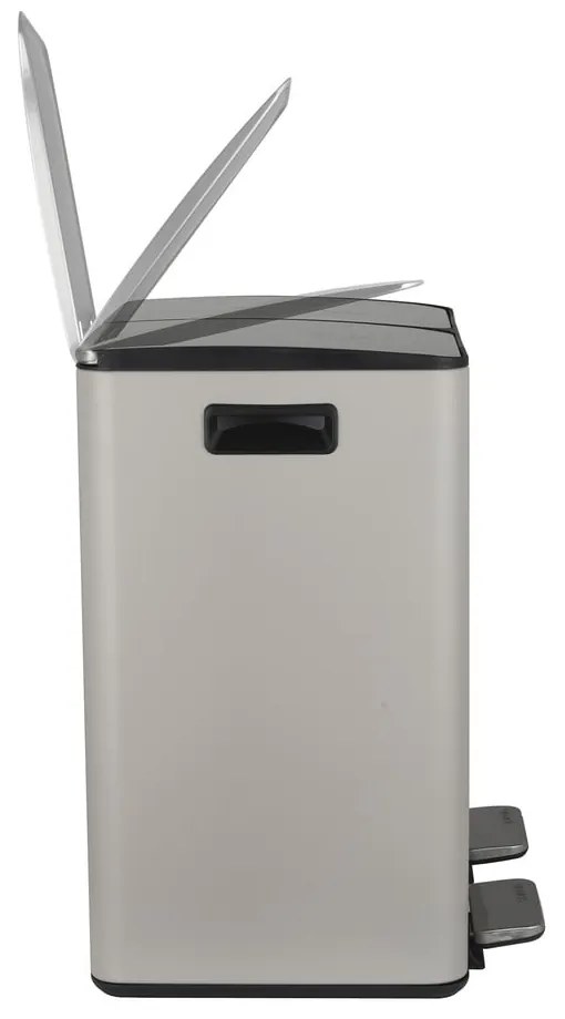 Кафяво-сиво стоманено кошче за боклук 2x20 l за рециклиране с педал Aliya – Spirella