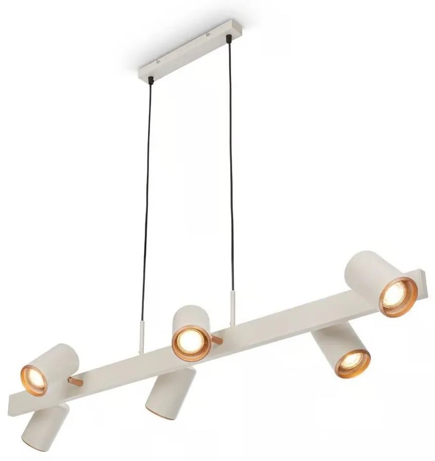 Briloner 4058064 - Висящ полилей на кабел ERA 6xGU10/10W/230V кремав