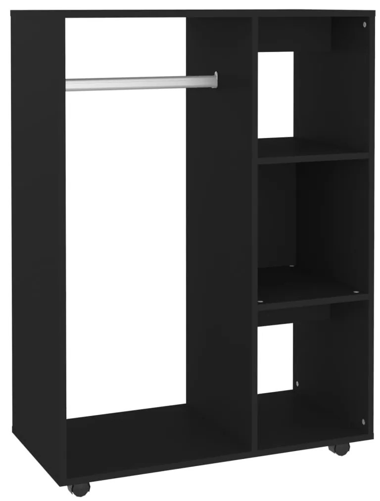 808514 vidaXL Гардероб, черен, 80x40x110 см, инженерно дърво