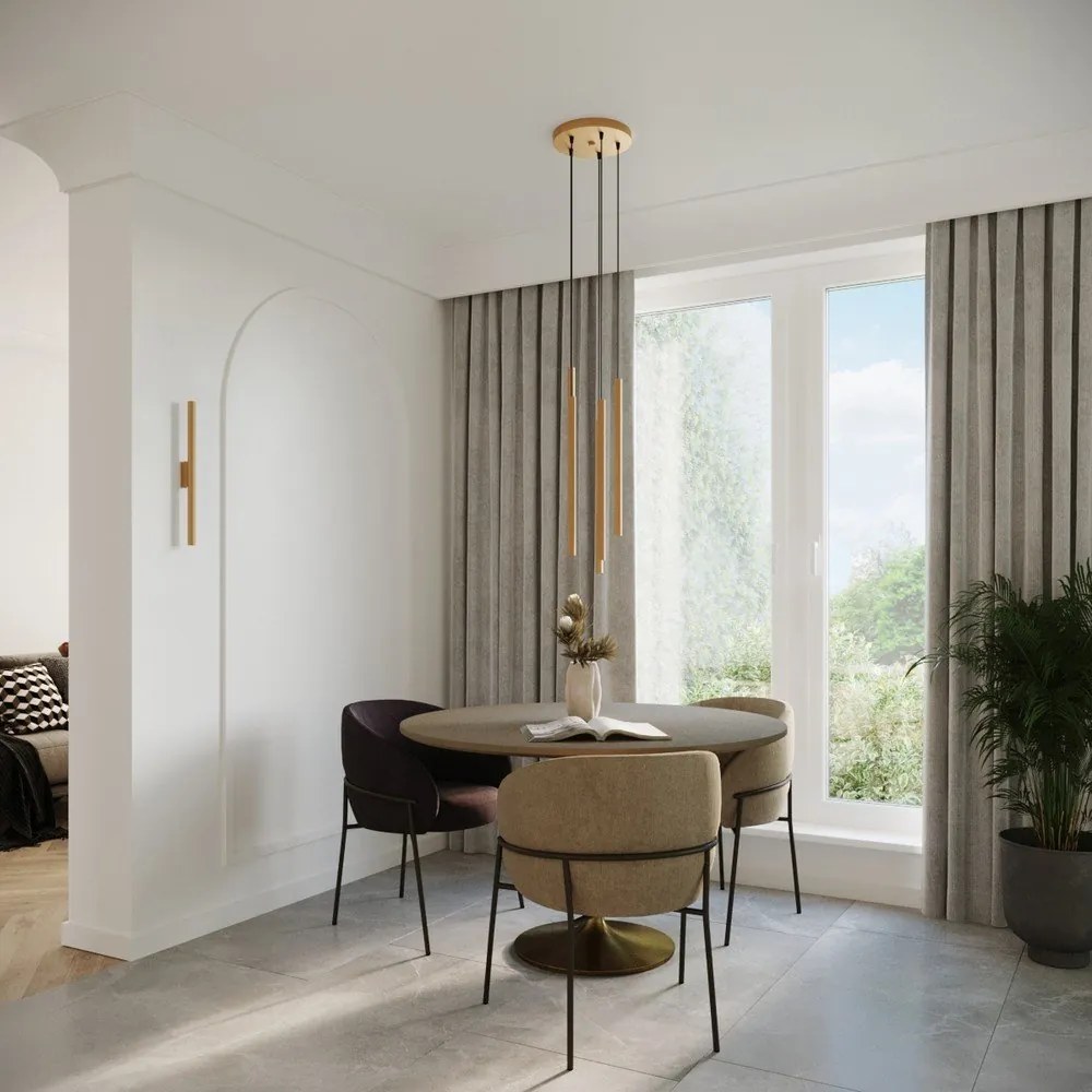 Стенна лампа в златист цвят ø 2,5 cm Fideus – Sollux