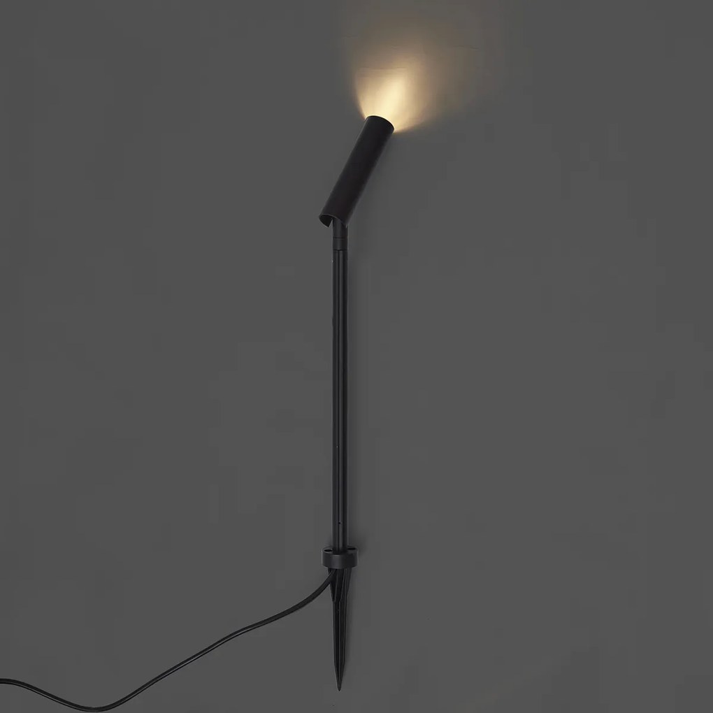 Модерен градински прожектор 12V черен 10 см вкл. LED IP65 - Voltaire Lino