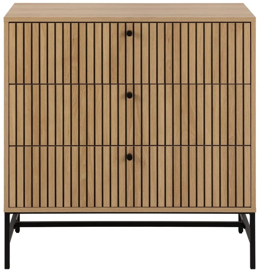 Скрин от дъбов декор в естествен цвят 81x80x40 cm Albany – Actona