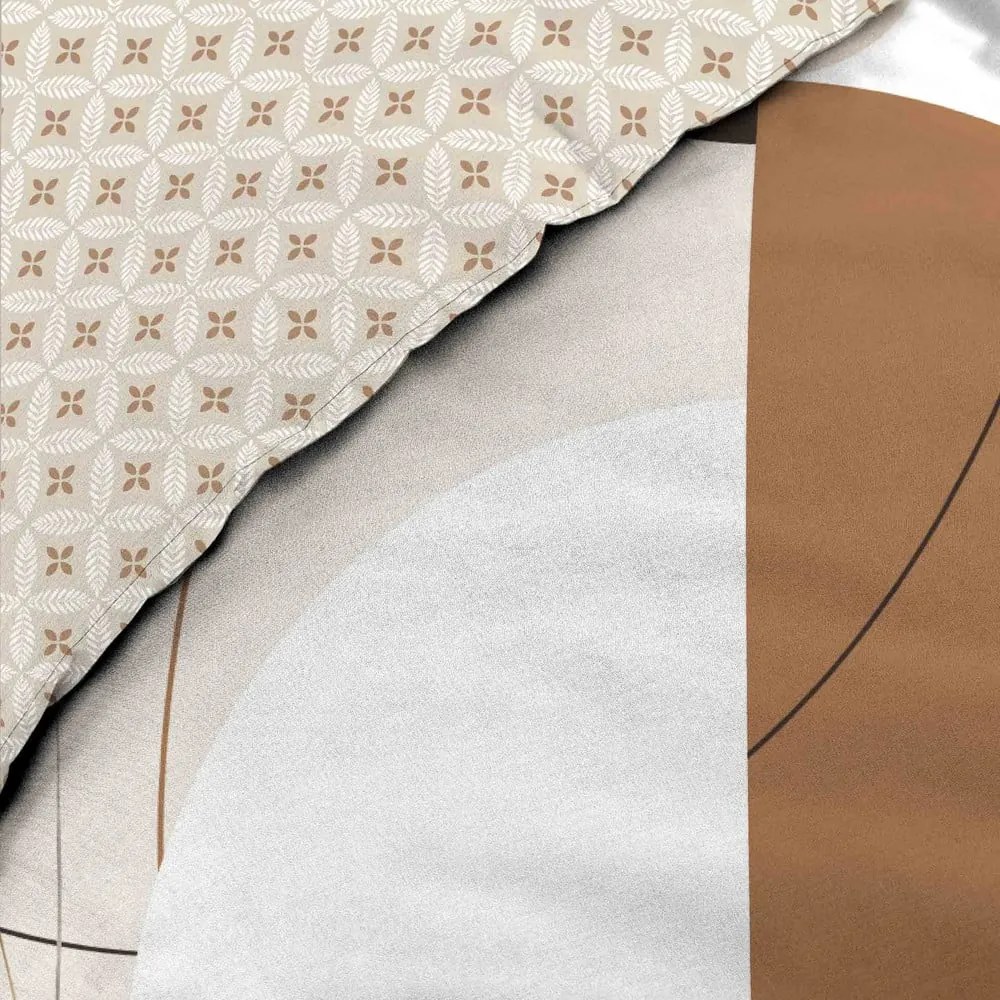 Бяло/бежово двойно удължено памучно спално бельо 240x220 cm Natacha – douceur d'intérieur