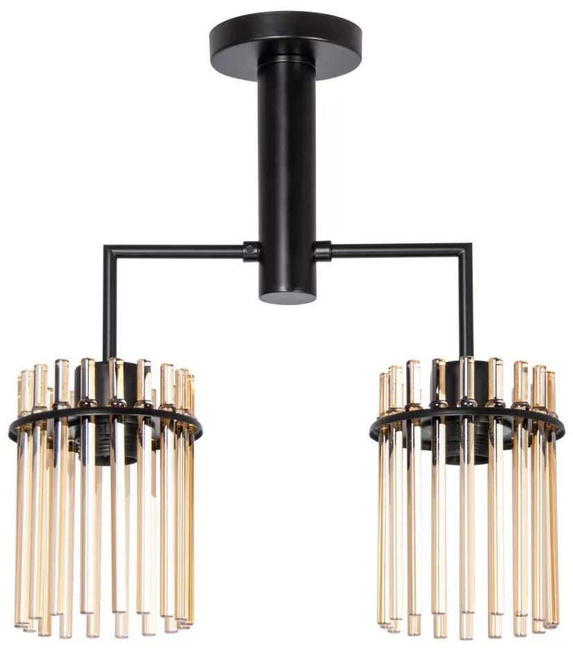 Висящ полилей 2xE27/60W/230V черен/опушен