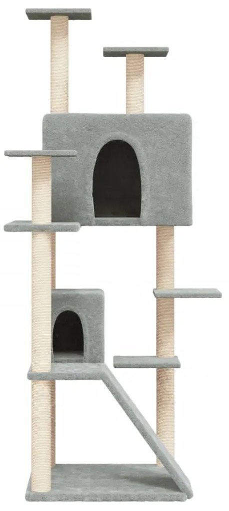 Котешко дърво със сизалени стълбове June, светлосиво, 153 см