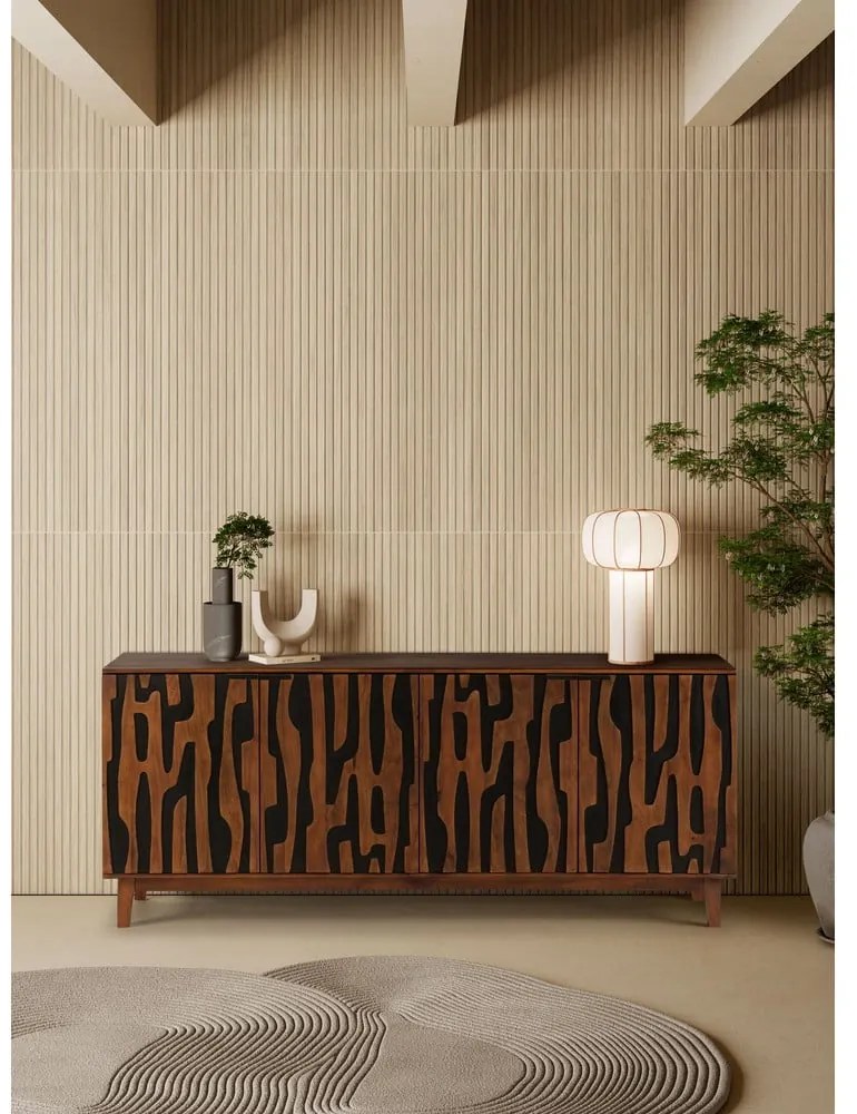 Кафяв скрин от масивно манго 190x80x40 cm Kantu – MOME