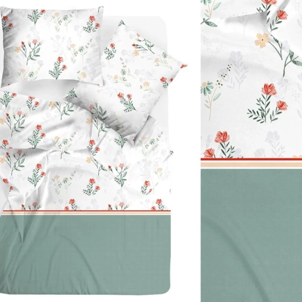 Обръщаемо спално бельо от висококачествен памук с флорален мотив Ширина: 160 см | Дължина: 200 см