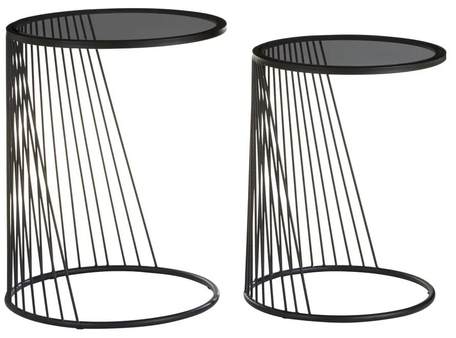 Кръгли маси със стъклен плот в комплект от 2 Trento - Premier Housewares