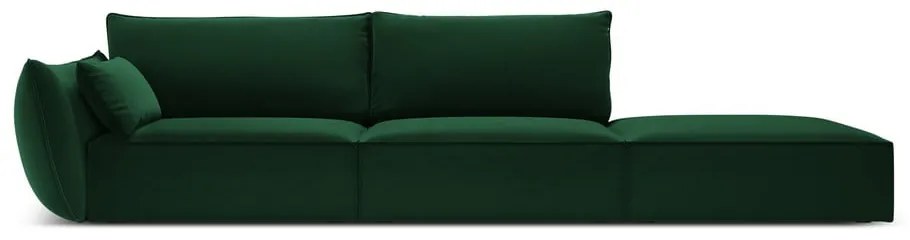Тъмнозелен кадифен диван ляв ъгъл 264 cm Vanda – Mazzini Sofas