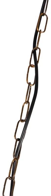 Полилей златен с бели ленени абажури 5-светлина - Botanica