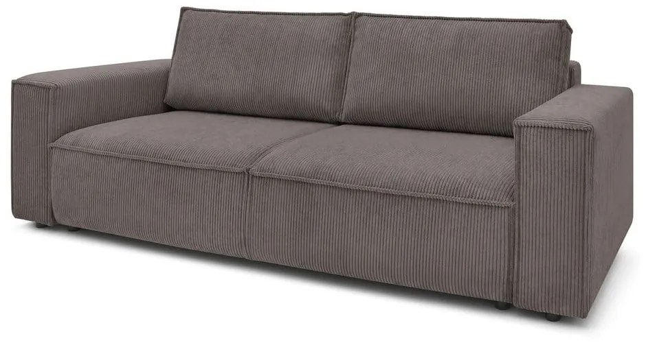 Кафяво-сив сгъваем диван от рипсено кадифе 245 cm Nihad – Bobochic Paris