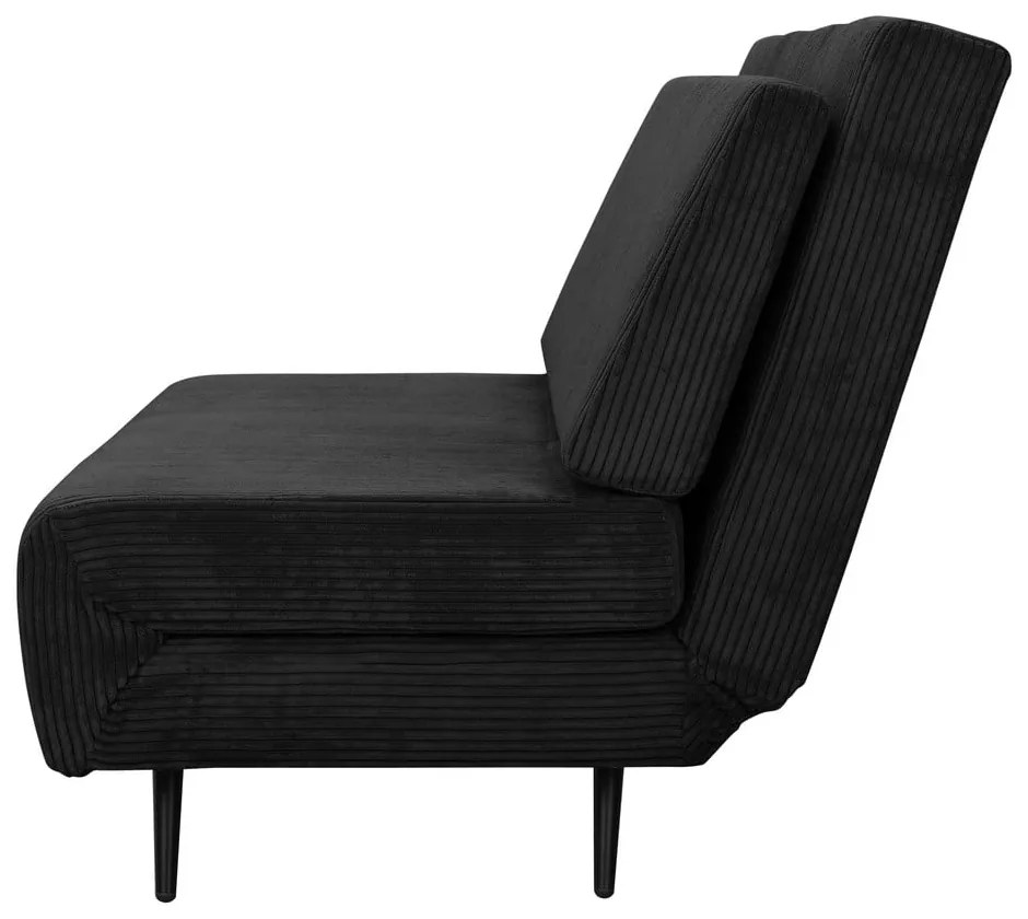 Антрацит разтегателен диван от рипсено кадифе 140 cm Mallory – Støraa