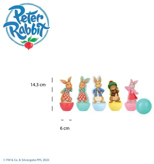 Дървен мини боулинг Peter Rabbit, 6 части