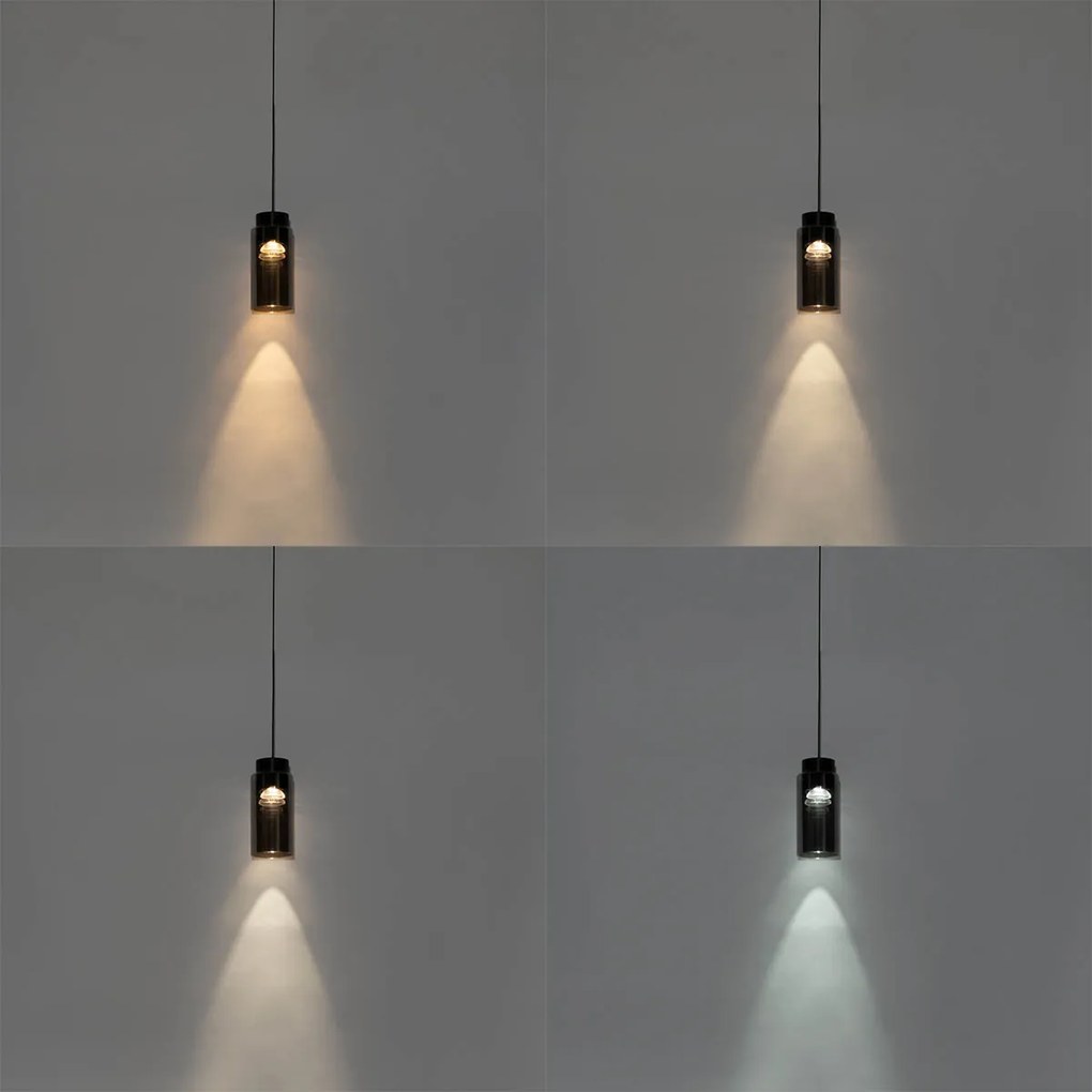 Модерен черен висулка за релсова система 1-фазен с LED - Magnetic Vance