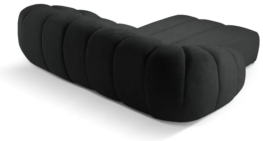 Черен ъглов диван (ляв ъгъл) Diana – Micadoni