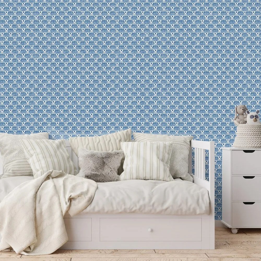 Самозалепващ тапет – Сини геометрични шарки