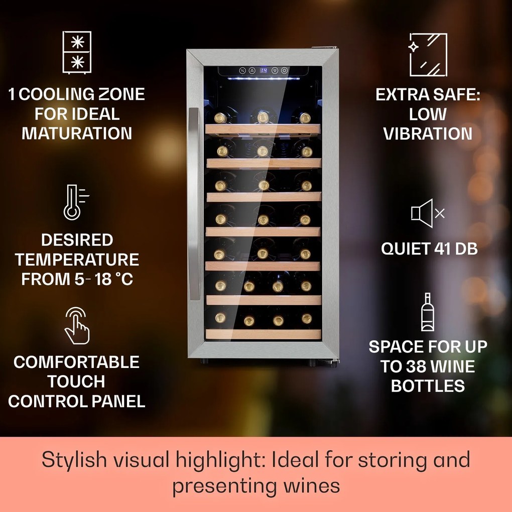 Klarstein Vinamour 38 Uno, охладител за вино