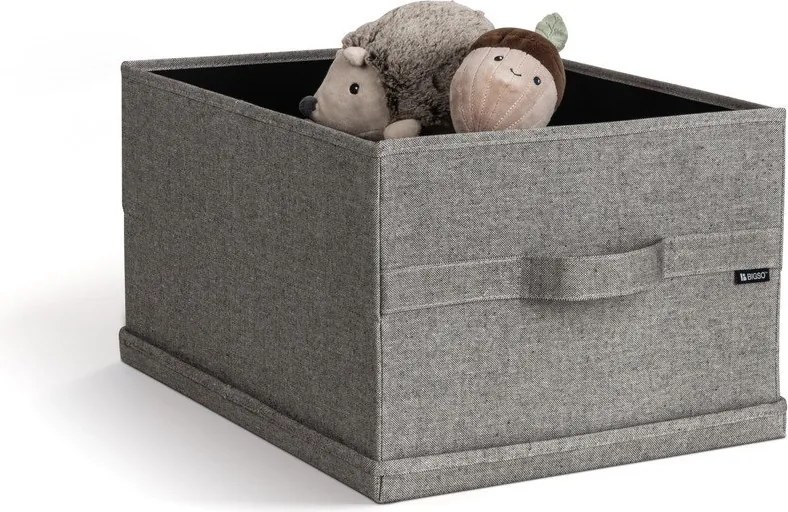 Сива текстилна кутия за съхранение с капак 36x46x25 cm Soft Storage Large – Bigso