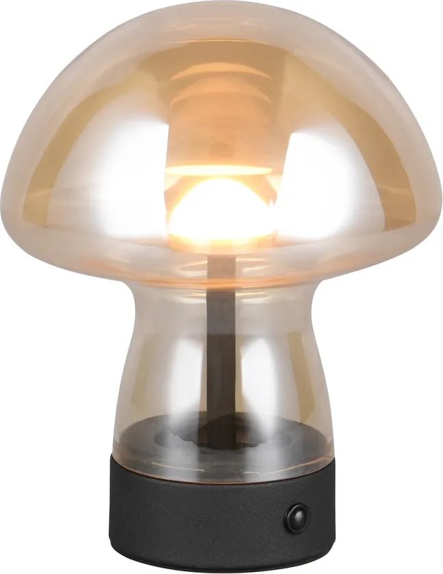 LED настолна лампа в кехлибарен цвят със стъклен абажур (височина 18 cm) Dooley – Reality