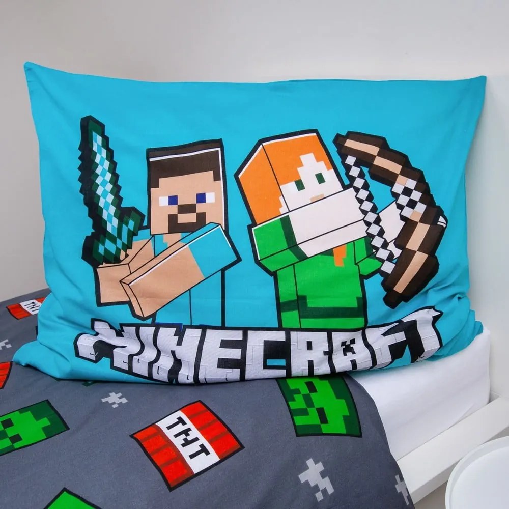 Единично памучно детско спално бельо 140x200 cm Minecraft "We got this" – Jerry Fabrics