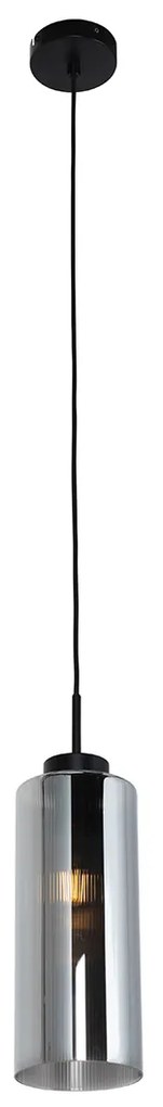 Смарт висяща лампа черна с димно стъкло, включваща Wifi ST64 - Laura