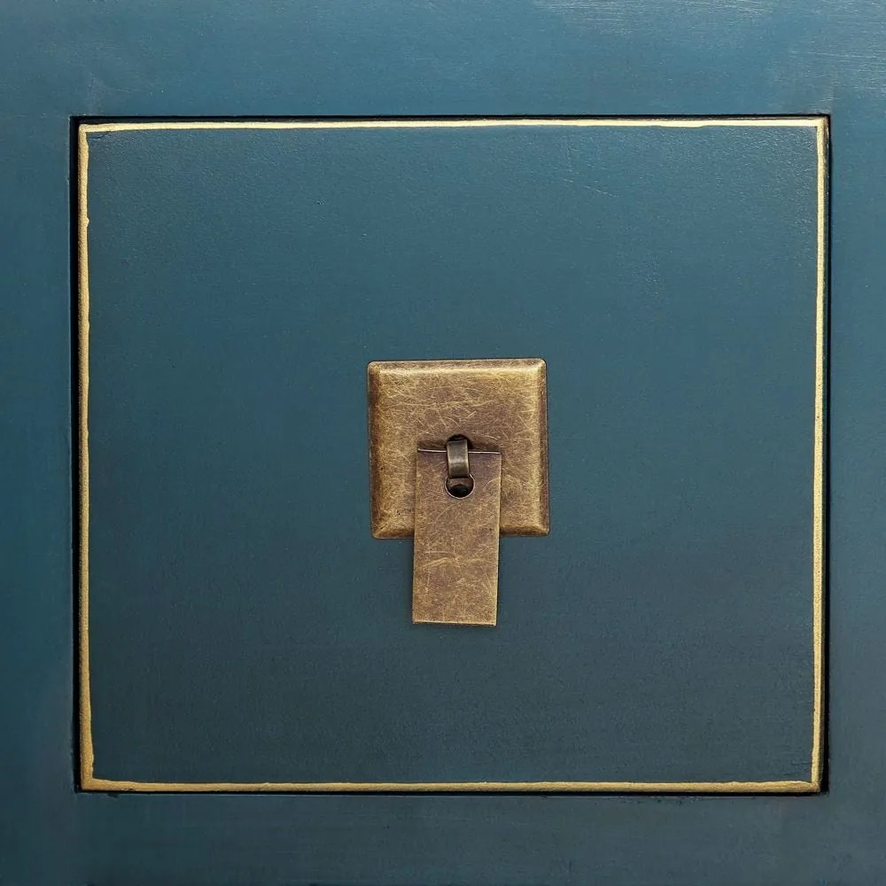 Син нисък скрин 130x50,5 cm Oriente – Ixia